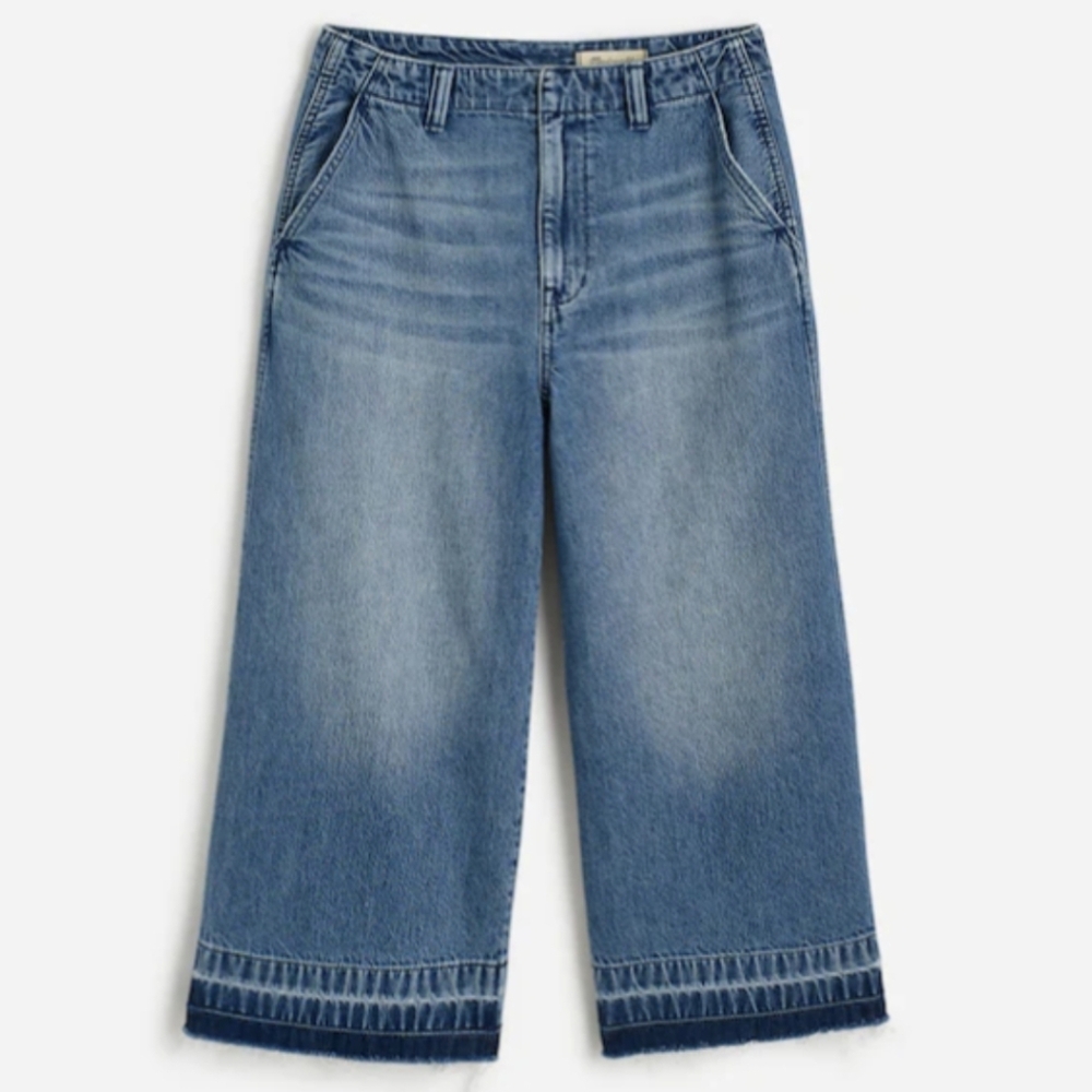 Madewell Denim Culottes Cropped Wide-Leg Jeans Contemporary Summer Cotton 30 NWT - Picture 3 of 12